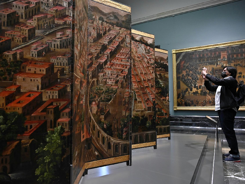 Exponen biombo colonial en el Museo del Prado