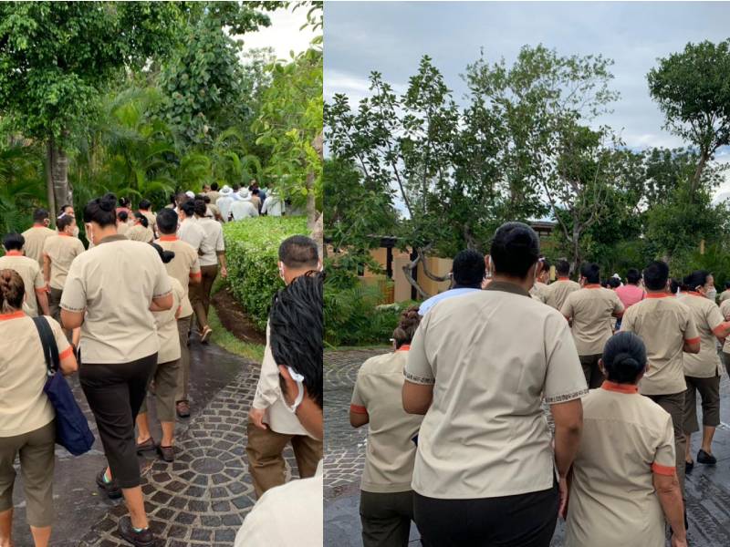 Protestan trabajadores contra directivos del Hotel Banyan Tree Riviera Maya