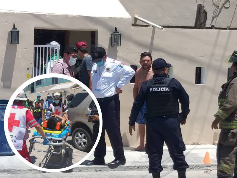 Reportan derrumbe en techo de casa de Cancún, dos menores lesionados