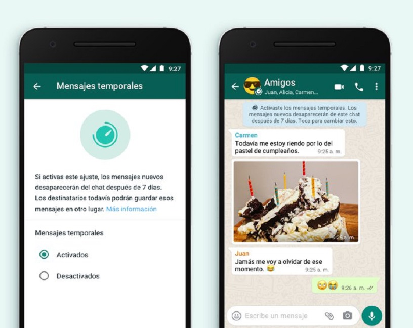 WhatsApp ampliará la activación de mensajes temporales en los grupos