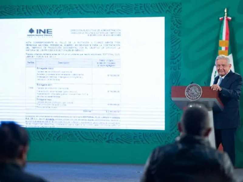 Exhibe AMLO contratos de INE y TEPJF con medios opositores a su gobierno