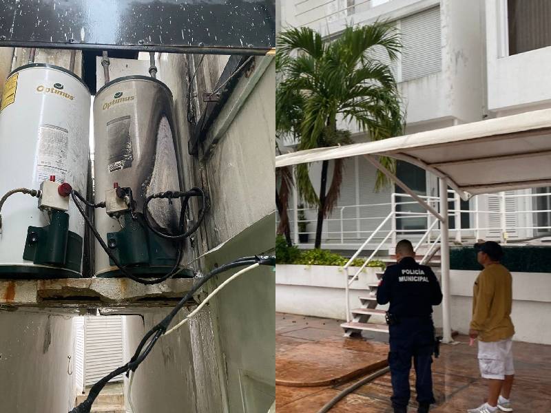 Flamazo de un bóiler genera movilización de cuerpos de emergencia de Cancún