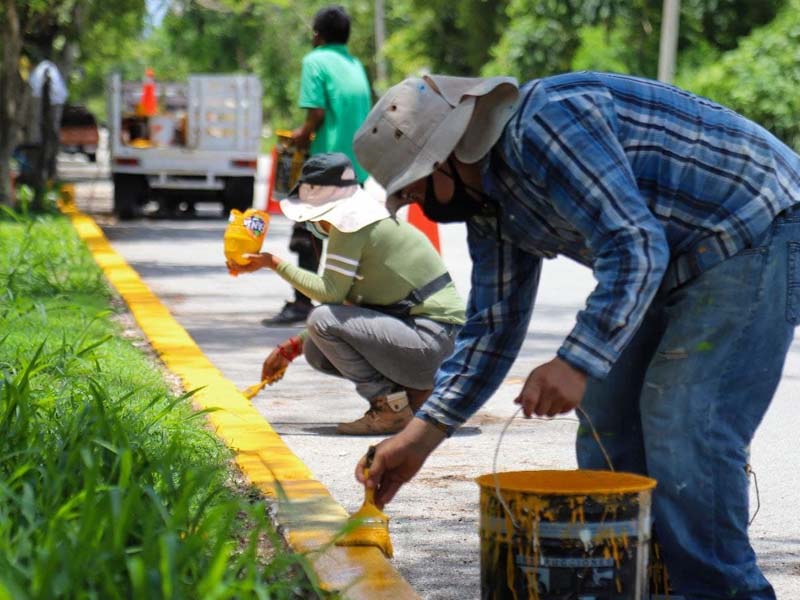 mejoran la zona urbana de puerto morelos