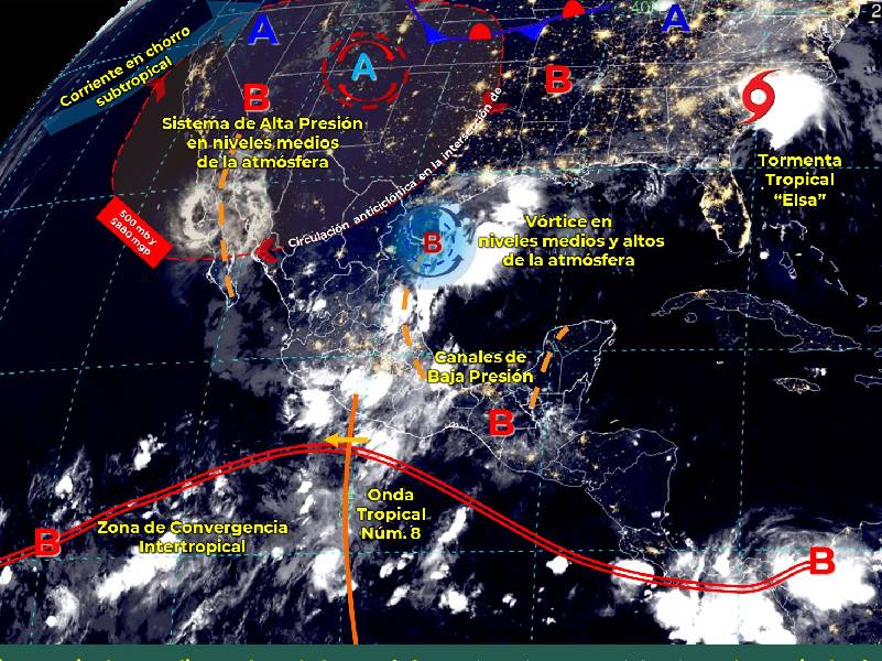 Clima Jueves caluroso y con probabilidades de lluvias en Quintana Roo