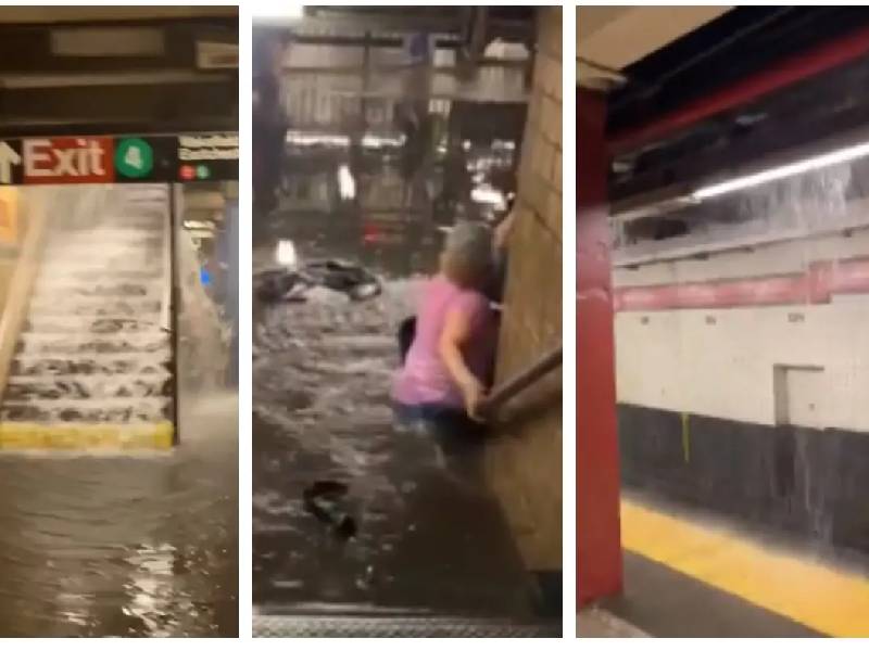 Impactantes videos de las inundaciones en el metro de Nueva York