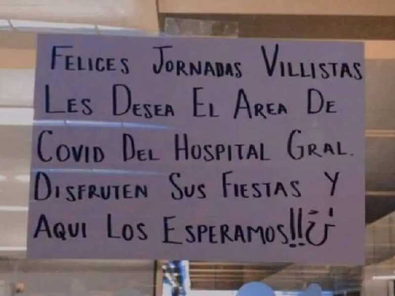 Disfruten sus fiestas villistas y aquí los esperamos: área Covid de Hospital General en Chihuahua