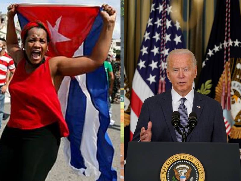 Protesta en Cuba Biden llama a régimen cubano a escuchar a su pueblo