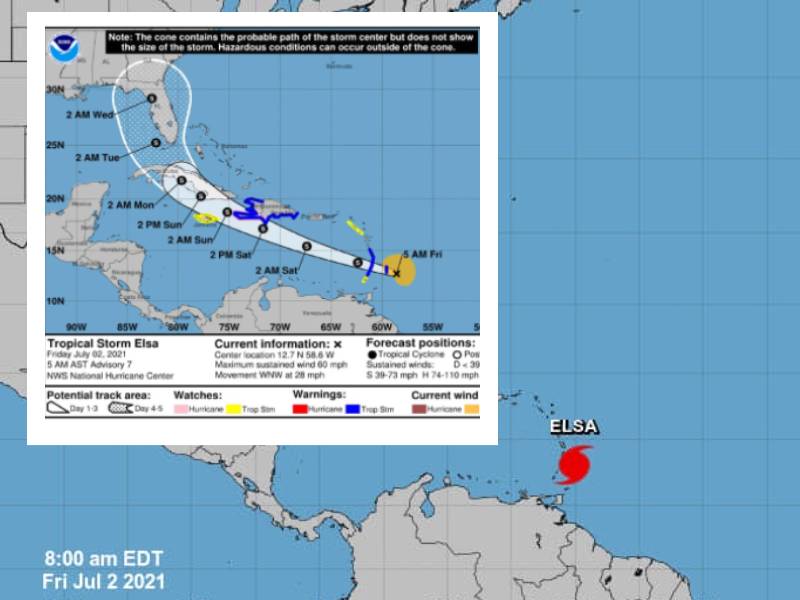 Tormenta tropical Elsa se convierte en huracán categoría uno