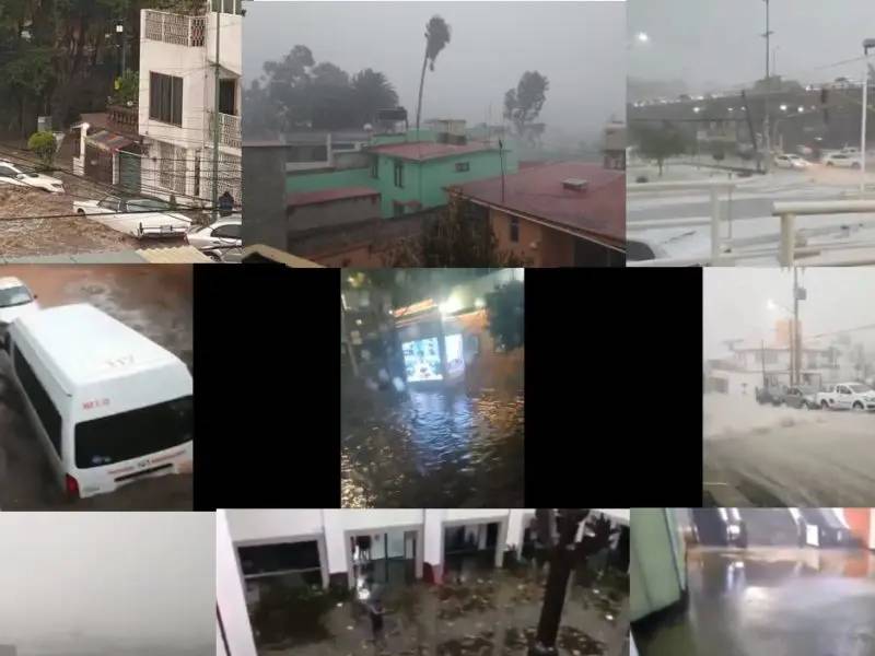 Video y fotos de las fuertes lluvias, el granizo y descargas eléctricas en CDMX Y EDOMEX