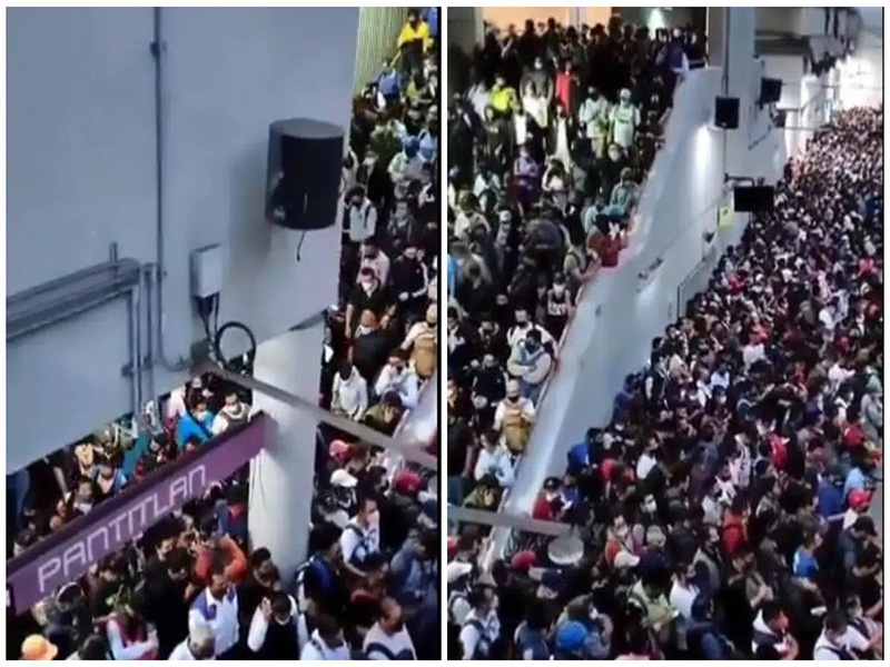 Captan aglomeraciones en metro Pantitlán en plena tercera ola