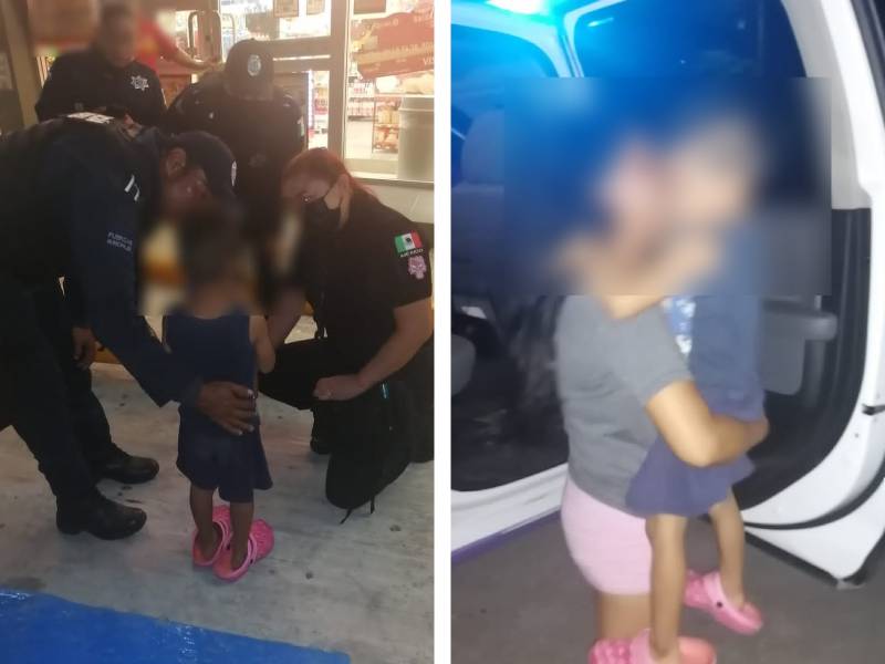 Menor de tres años se extravía en la SM 259 de Cancún, policías lo auxiliaron