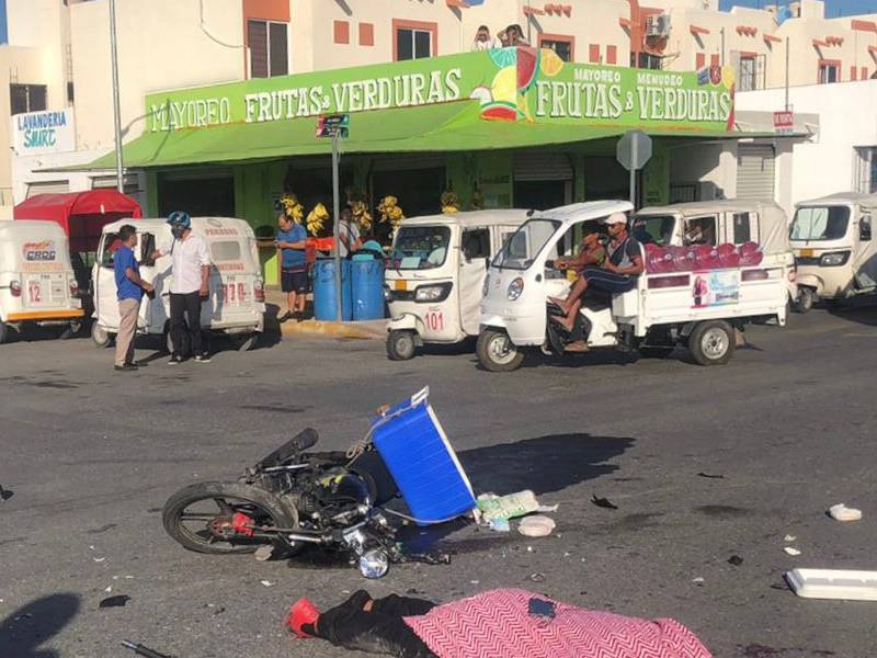 Muere repartidor de tortillas en accidente de tránsito en Playa del Carmen