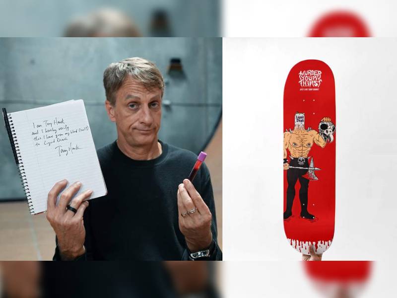 La leyenda del skate Tony Hawk saca a la venta patinetas pintadas con su sangre