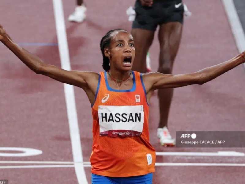 Video: Increible, Sifan Hassan cae en los últimos metros y terminó primera