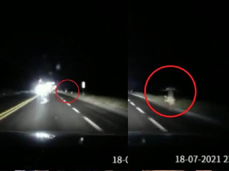 Video. ¡De terror! captan supuesto fantasma en la carretera