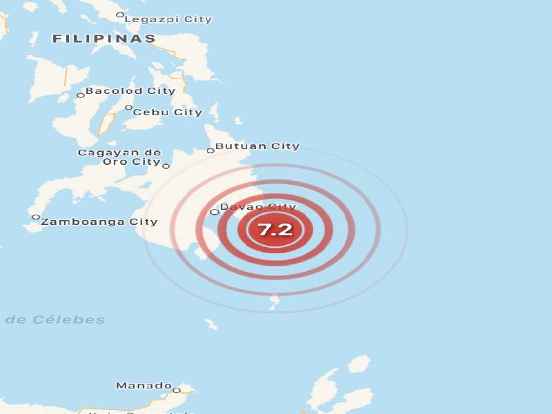Terremoto de 7.2 de magnitud sacude las costas de Filipinas