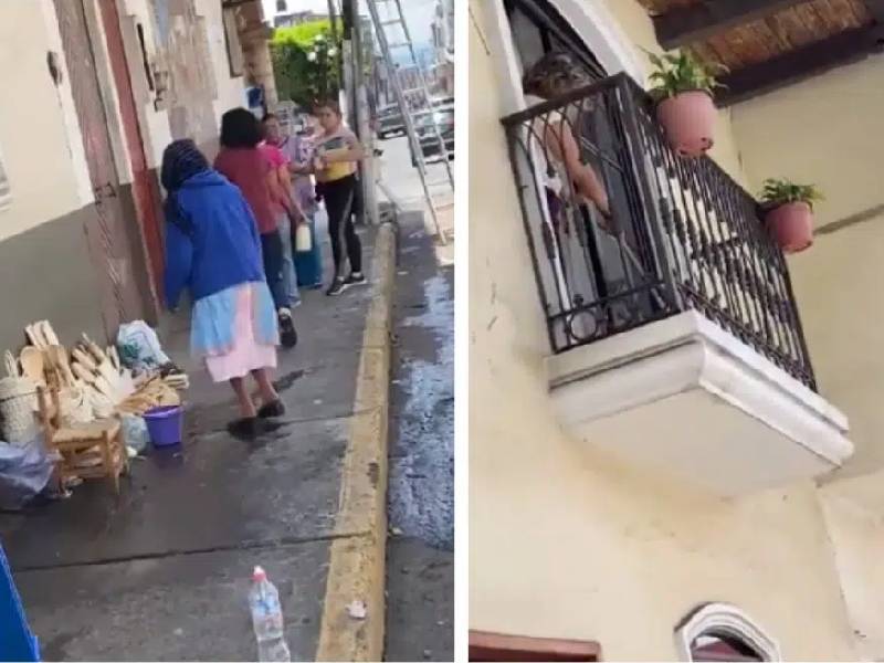 Video: Mujer lanza agua a abuelita para que deje de vender sus artesanías