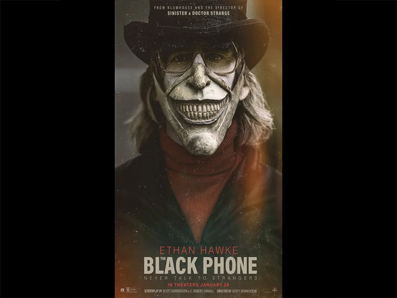 Póster de ÔÇ£The Black PhoneÔÇØ muestra a Ethan Hawke como asesino
