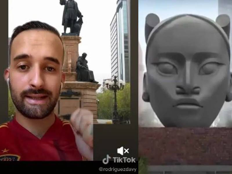Video: "Hacían sacrificios humanos" Tiktoker critica a AMLO por cambiar la estatua de Colón