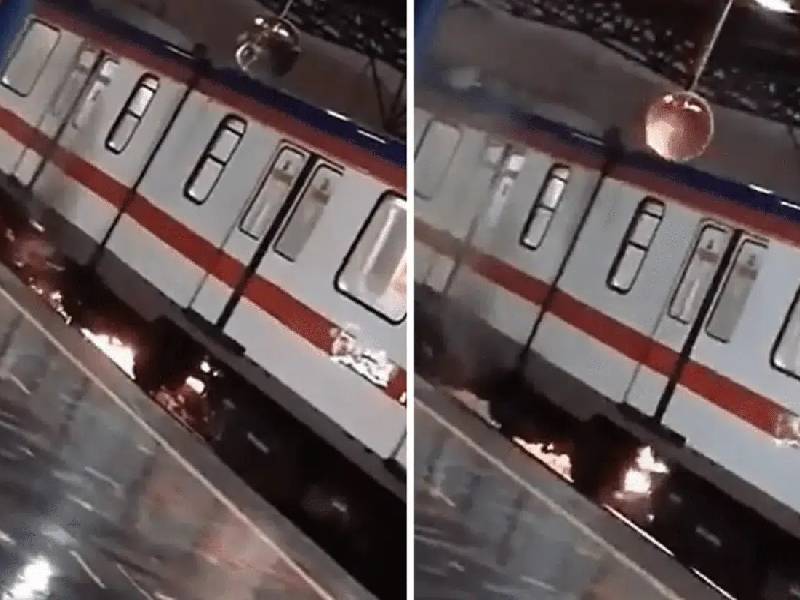 Video: Cae rayo e incendia vagón de Metro