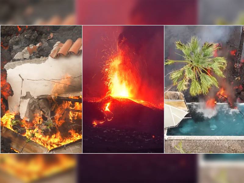 Video. Es tragado el último pueblo por la lava del volcán en La Palma