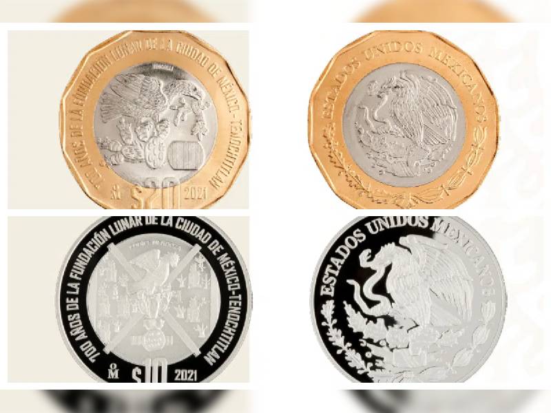Presentan seis monedas conmemorativas por celebraciones de México