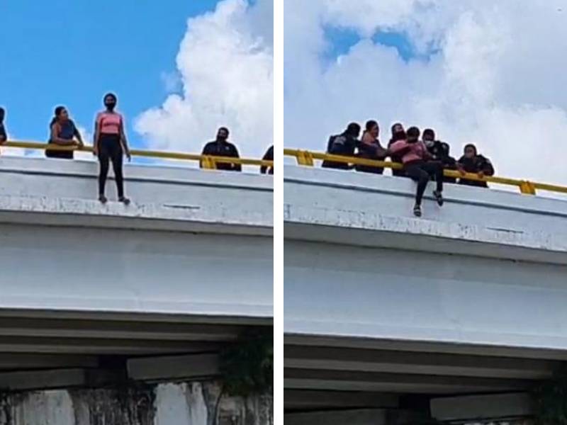 Impiden que mujer se aviente de un puente a la entrada de Chetumal