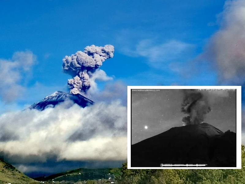 El Popocatépetl registra dos explosiones y liberación de ceniza