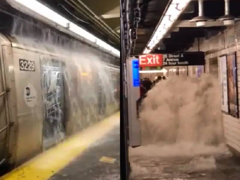 ¿Pantitlán eres tú? Metro de Nueva York vive fuertes inundaciones
