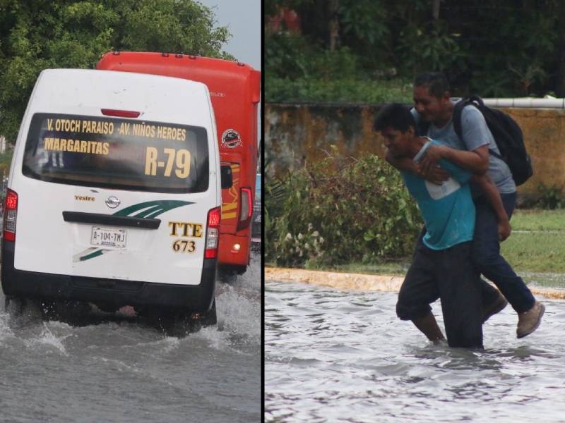 (Fotos) Así se vivió el intenso chubasco matutino en Cancún