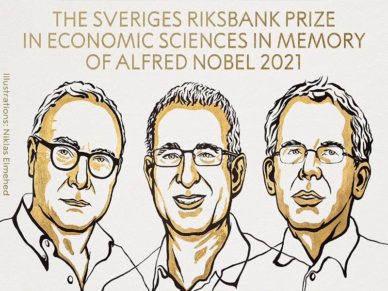 Tres personas ganan el Premio Nobel de Economía 2021