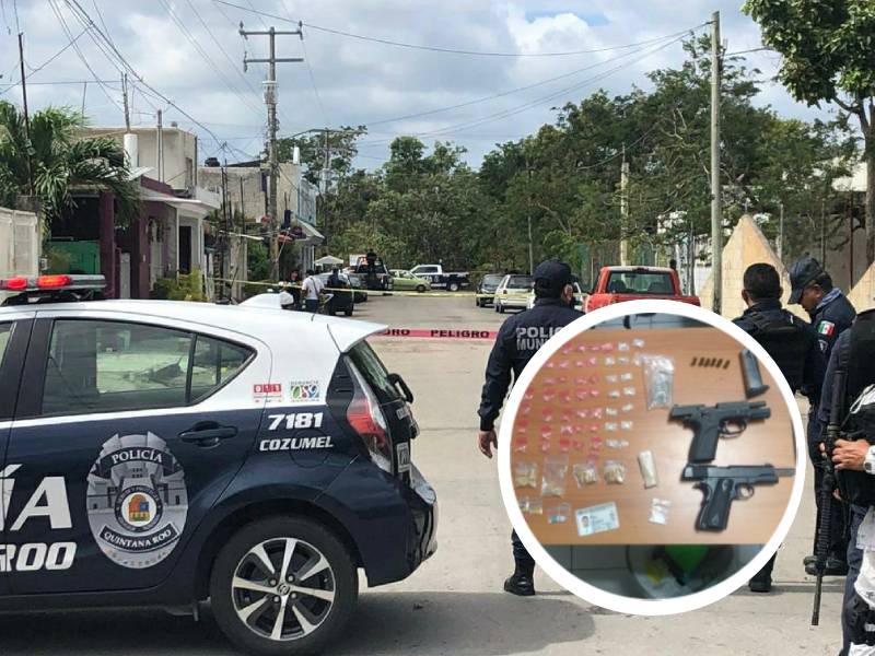 Detiene en Cozumel a presuntos narcomenudistas con armas y casi 50 mil pesos