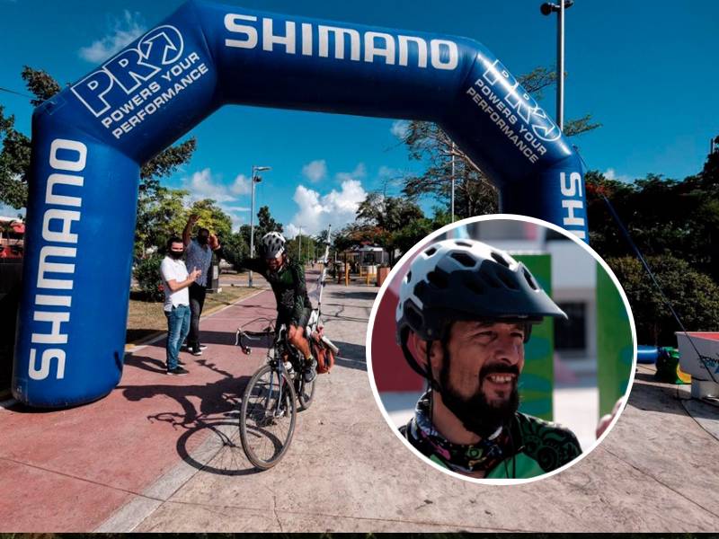 Ciclista mexiquense recorre el país de ida y vuelta en poco más de seis meses