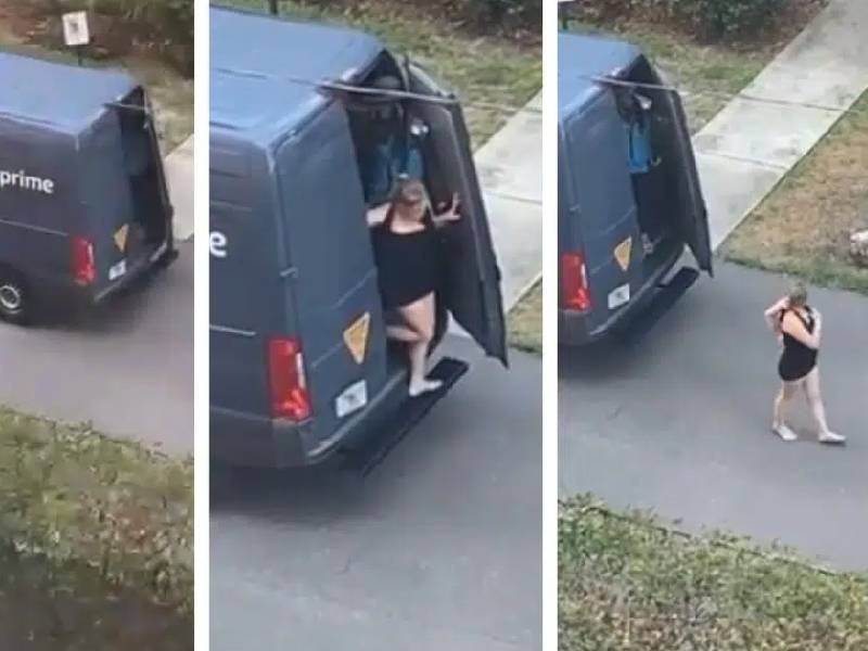 TikTok. Despiden a repartidor por bajar a mujer de camioneta de Amazon