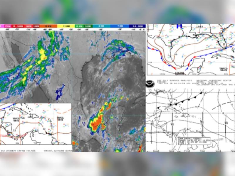 Frente 4 y onda tropical 38 generarán lluvia en la Península de Yucatán