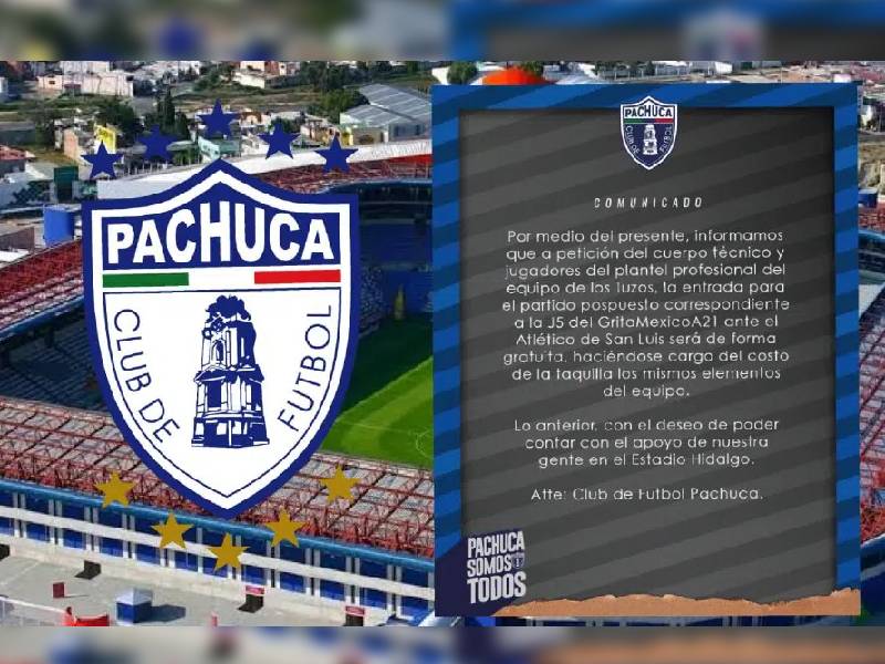 Pachuca regalará entradas para su partido de este miércoles