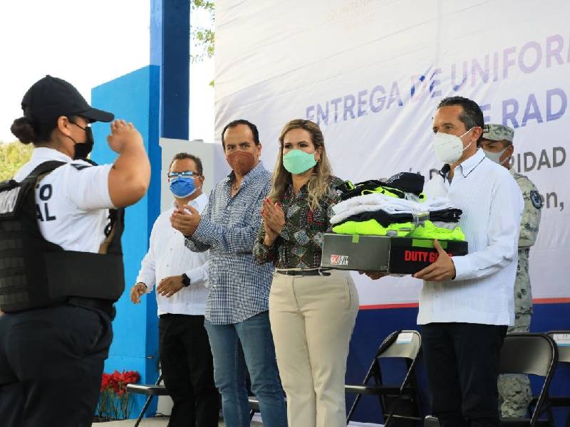 Con inversión histórica, Lili Campos equipa a la policía municipal de Solidaridad