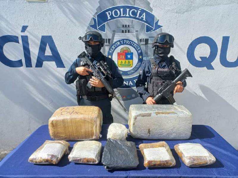 Aseguran varios paquetes con marihuana en Playa del Carmen