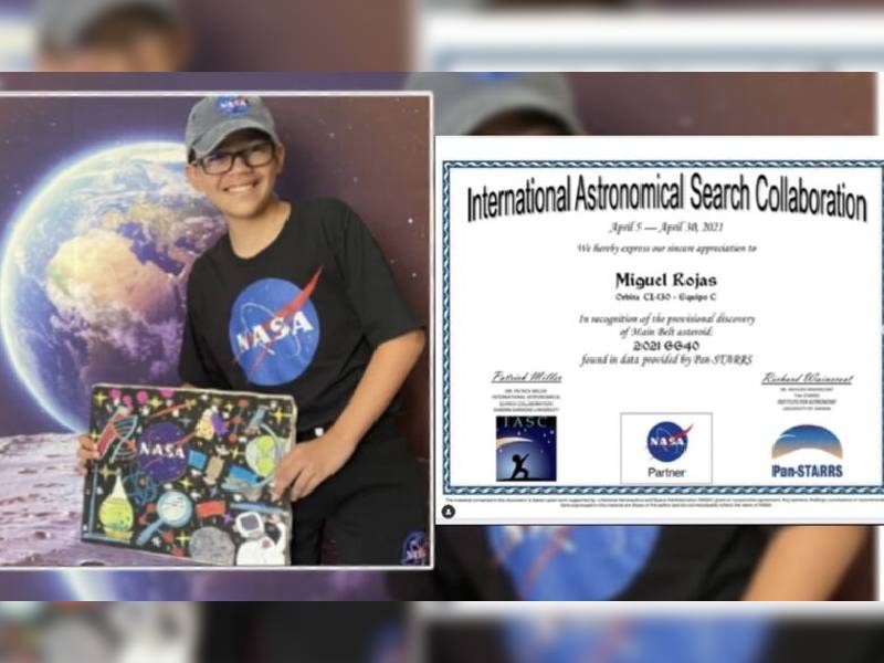 Niño de 13 años descubre un asteroide; es certificado por la NASA