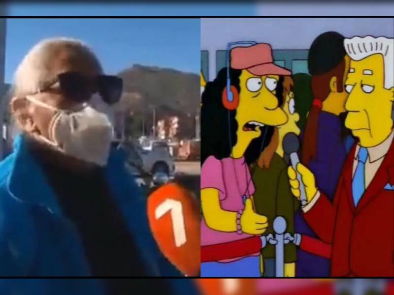 Video: Como en los ÔÇÿSimpsonÔÇÖ; abuelita confunde fila de vacunación con la de un partido