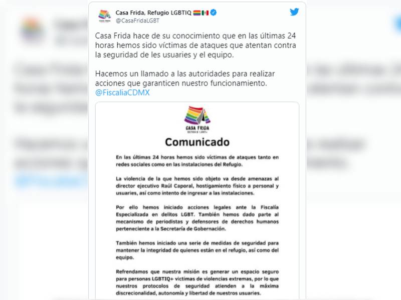 Casa Frida denuncia que ha sido parte de amenazas
