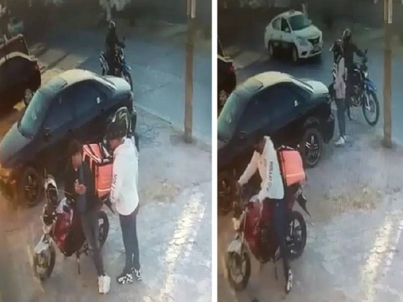 Video: Roban motocicleta a repartidor de comida mientras espera pedido