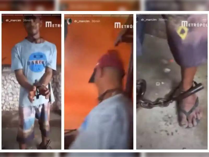 VIDEO: Sujeto encadena a hombre de raza negra y se burla de la esclavitud