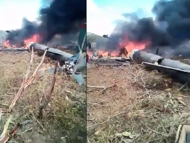 Video. Helicóptero militar se desploma y causa incendio