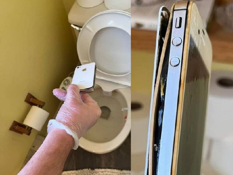 Una mujer encuentra su iPhone después de 10 años en su inodoro
