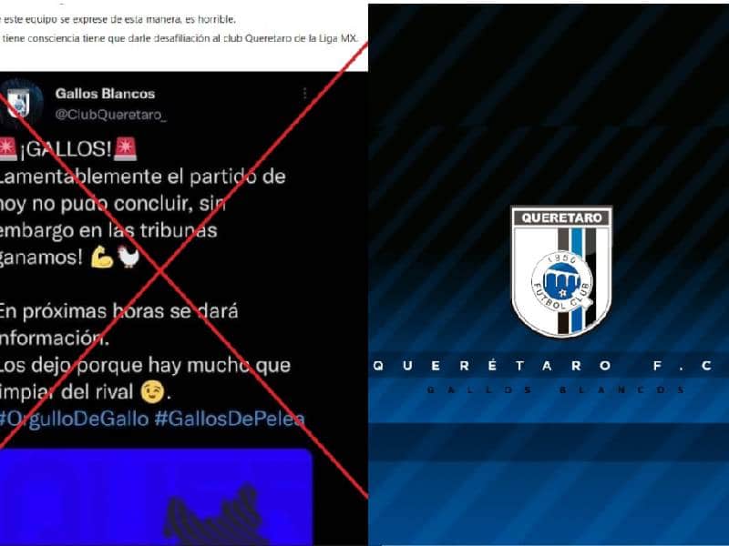 Tuit de aficionados de Querétaro es confundido con uno oficial tras la riña