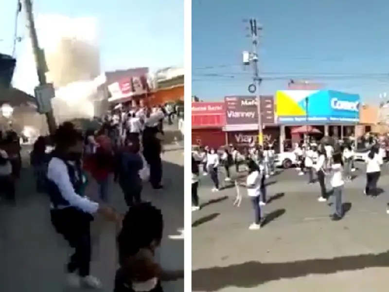 Video: Camioneta con pirotecnia explota en desfile escolar