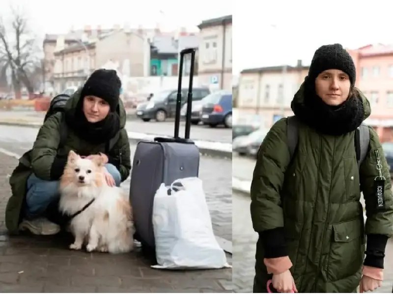 Joven adopta a perro que le salvó la vida durante un bombardeo en Ucrania