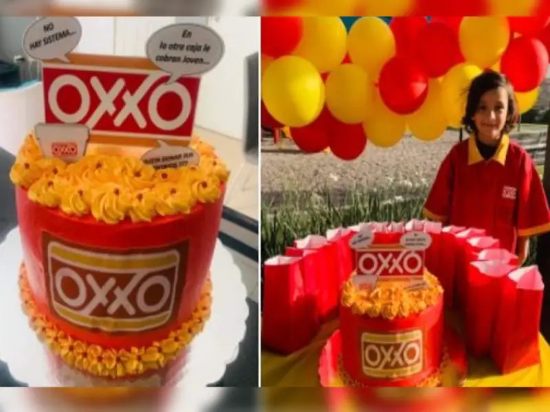 Niño regio festeja su cumpleaños con fiesta temática del Oxxo