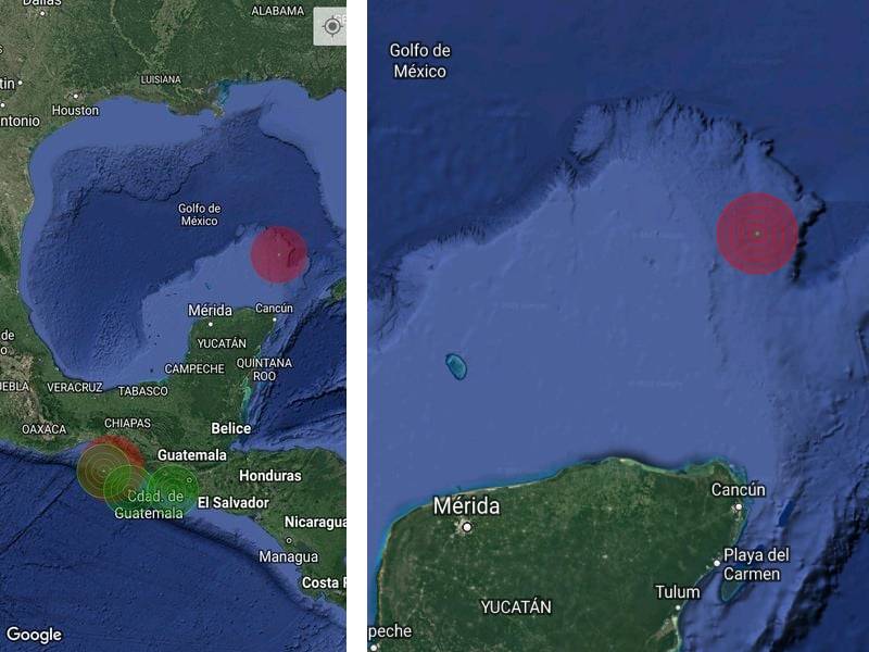 Se reporta sismo de 4.6 al norte de la isla de Holbox